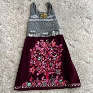 Free People Silver and Velvet Dress